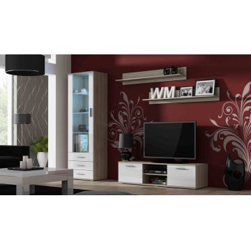 Set de mobilier SOHO 7E Stejar Sonoma / Alb Lucios
