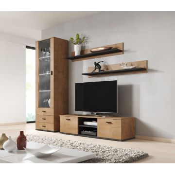 Set de mobilier SOHO 7I Stejar Lefkas / Negru