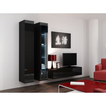 Set de mobilier VIGO 10D Negru / Negru Lucios