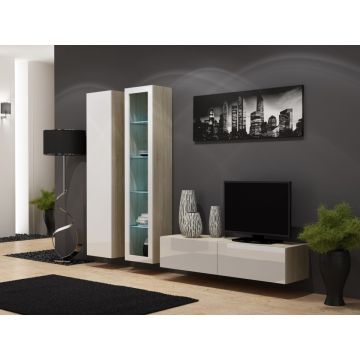 Set de mobilier VIGO 10E Stejar Sonoma / Alb Lucios