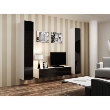 Set de mobilier VIGO 9B Alb / Negru Lucios