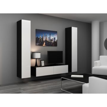 Set de mobilier VIGO 9C Negru / Alb Lucios
