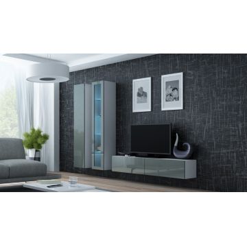 Set de mobilier VIGO GREY 10A Alb / Gri Lucios