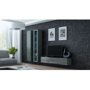 Set de mobilier VIGO GREY 10C Gri / Gri Lucios