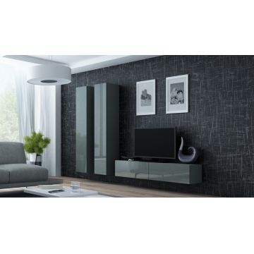 Set de mobilier VIGO GREY 9C Gri / Gri Lucios