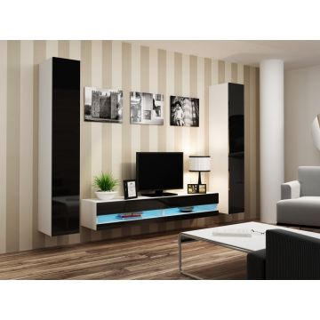 Set de mobilier VIGO NEW 4B Alb / Negru Lucios