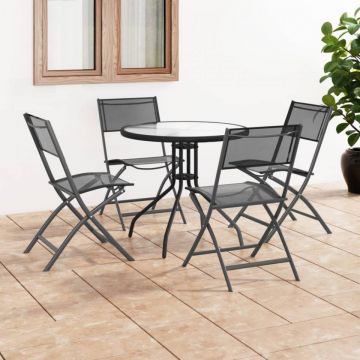 Set mobilier de exterior, 5 piese, oțel