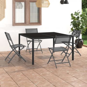 Set mobilier de exterior, 5 piese, oțel