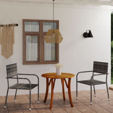 Set mobilier de grădină, 3 piese, gri