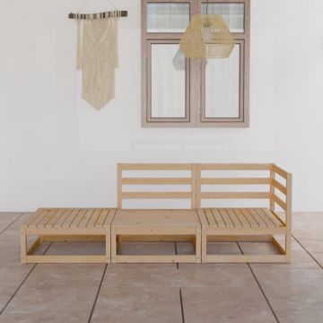 Set mobilier de grădină, 3 piese, lemn masiv de pin