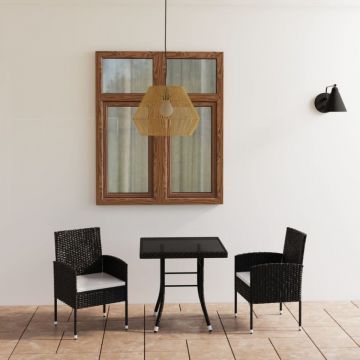 Set mobilier de grădină, 3 piese, poliratan