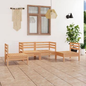 Set mobilier de grădină, 4 piese, lemn masiv de pin