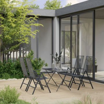 Set mobilier de grădină, 5 piese, antracit, oțel