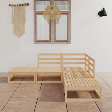 Set mobilier de grădină, 5 piese, lemn masiv de pin