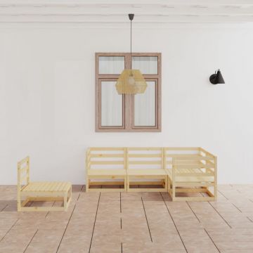 Set mobilier de grădină, 5 piese, lemn masiv de pin