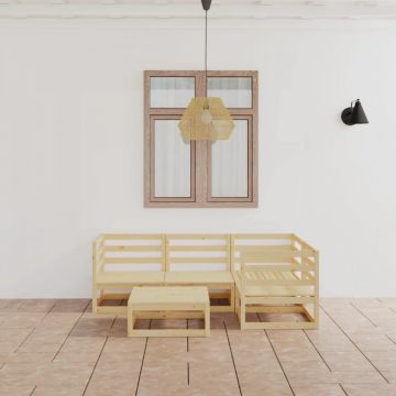 Set mobilier de grădină, 5 piese, lemn masiv de pin