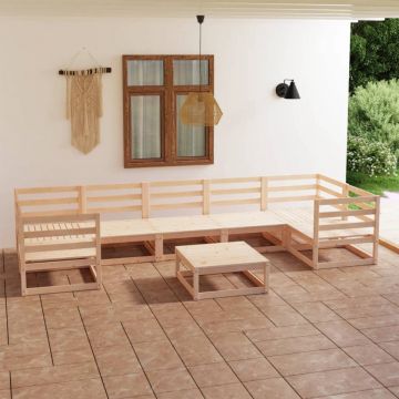 Set mobilier de grădină din 8 piese, lemn masiv de pin