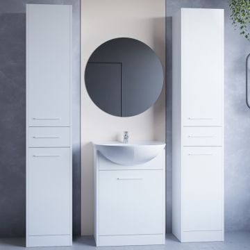 Mobilier de baie cu oglindă SLIDO MAX Alb Laminat