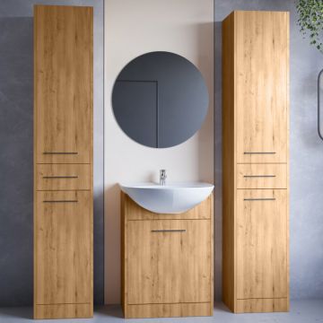 Mobilier de baie cu oglindă SLIDO MAX Stejar Artizanal