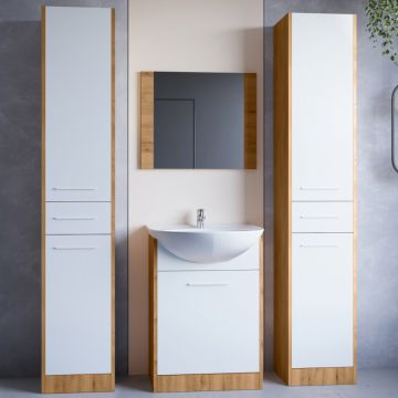 Mobilier de baie SLIM MAX Stejar Artisan/ Alb