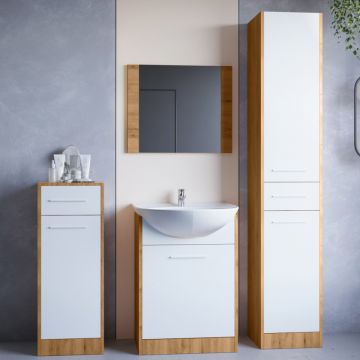 Mobilier de baie SLIM MINI Stejar Artisan/ Alb