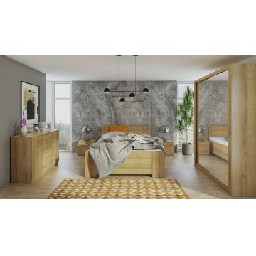 Mobilier de dormitor BONO 2 Stejar Auriu