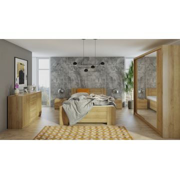 Mobilier de dormitor BONO 3 Stejar Auriu