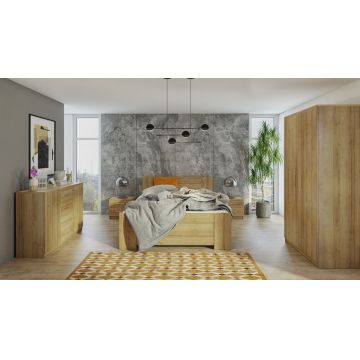 Mobilier de dormitor BONO 7 Stejar Auriu