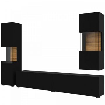 Set de mobilier AVA 10 Stejar Wotan / Negru