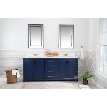 Set de mobilier de baie (3 bucati), Ontario 72 - Albastru inchis