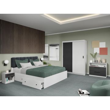Set dormitor Odin Alb/Antracit C09