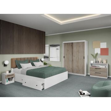 Set dormitor Odin Alb/San Remo C12