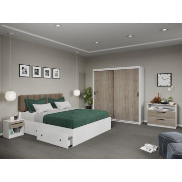 Set dormitor Odin Alb/San Remo C26