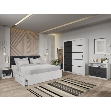 Set dormitor Zeno Alb/Antracit C08