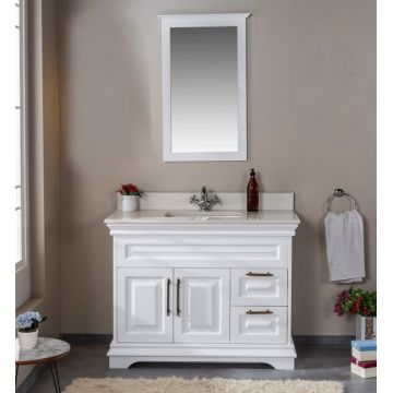 Set Mobila Baie (2 Piese), Huron 42 - Alb