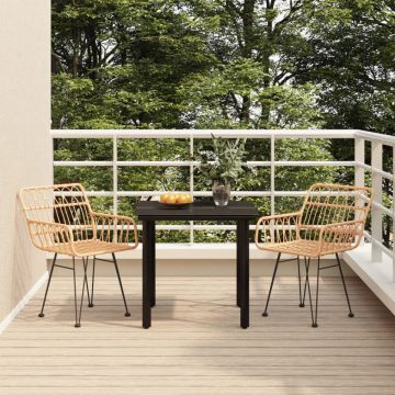 Set mobilier de grădină, 3 piese, poliratan