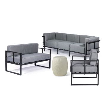 Set mobilier de grădină gri din aluminiu pentru 6 persoane – Bonami Essentials
