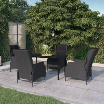 Set mobilier pentru grădină, 5 piese, gri închis