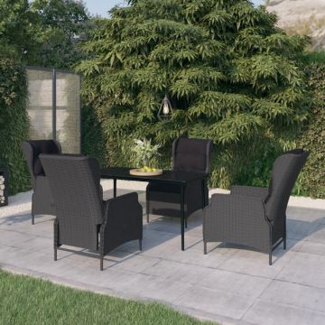 Set mobilier pentru grădină, 5 piese, gri închis