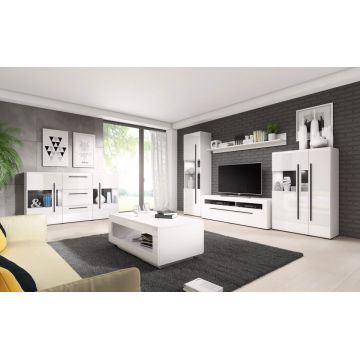 Set mobilier TULSA 1 Alb / Alb Lucios