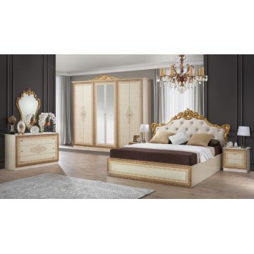Dormitor Anette, 160x200 cm, 6a, bej/auriu