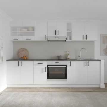 Set Bucatarie Karo V21, Alb, Blat Thermo 28 mm, L 280 cm