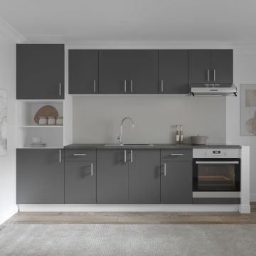 Set Bucatarie Karo V24, Antracit/Alb, Blat Thermo 28 mm, L 280 cm