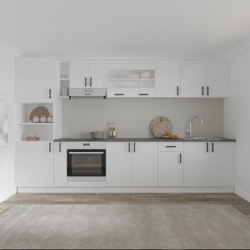 Set Bucatarie Karo V33, Alb, Blat Thermo 28 mm, L 340 cm