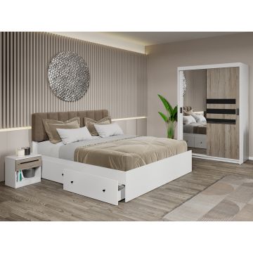 Set mobila dormitor 4 piese Ruben San Remo cu oglinda C37