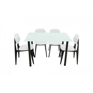 Set masa cu 4 scaune MBS-34, culoare alb