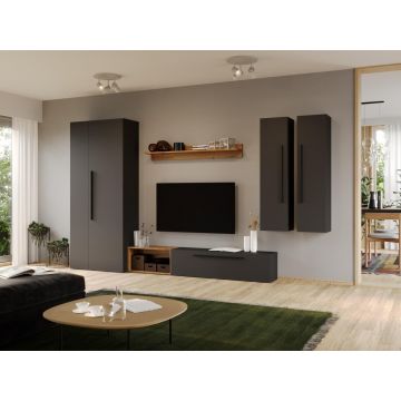 Set Mobila Living Tapo Gri Antracit C06