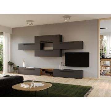 Set Mobila Living Tapo Gri Antracit C10
