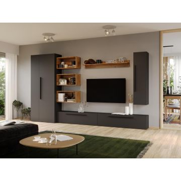 Set Mobila Living Tapo Gri Antracit C14