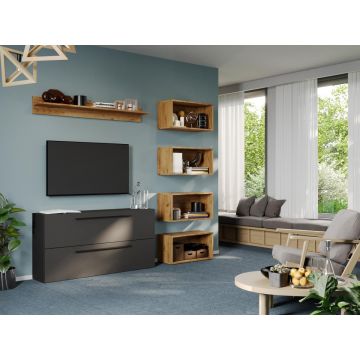 Set Mobila Living Tapo Gri Antracit C25